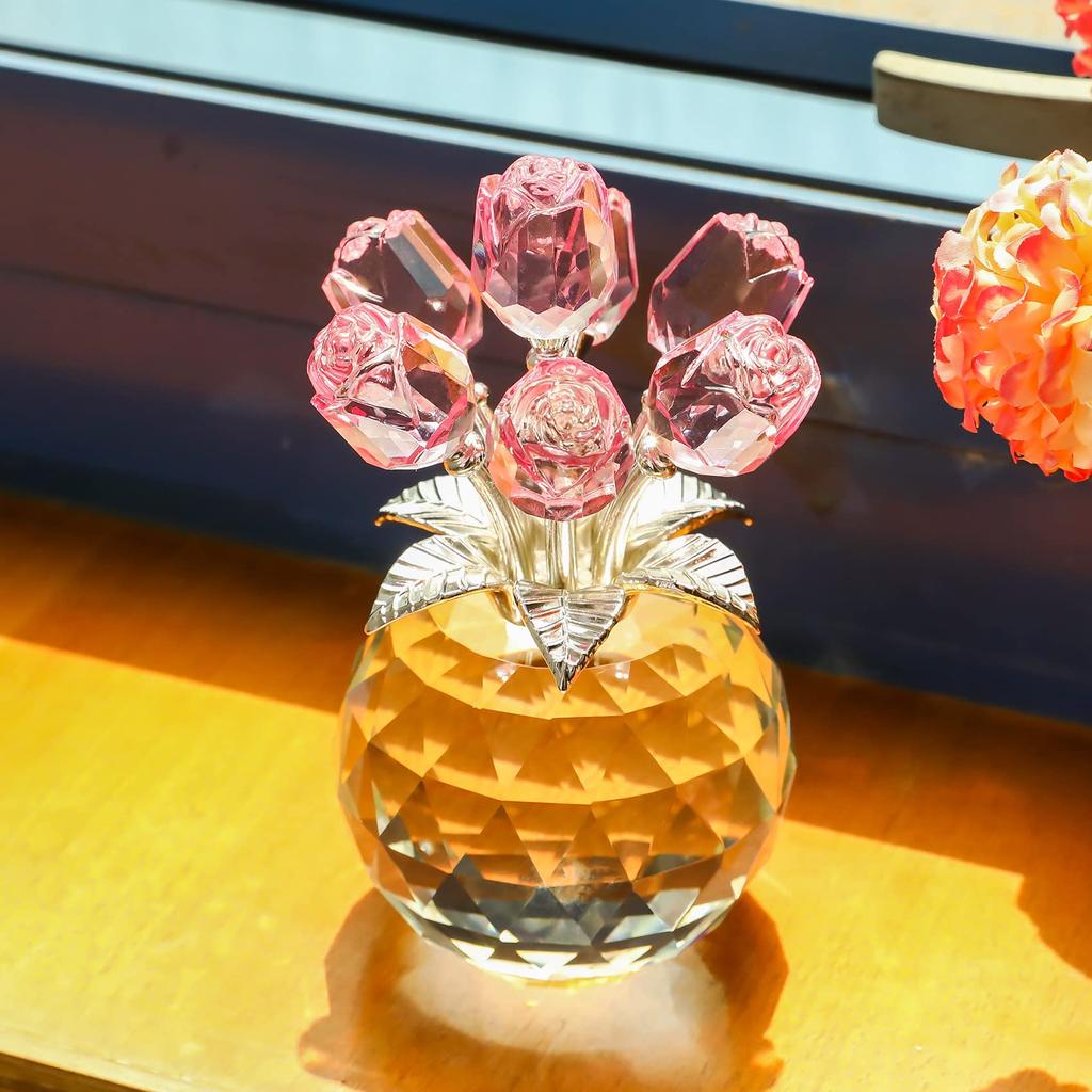 Cadou pentru aniversarea nunții pentru popularul K9 cristal trandafir trandafir trandafir cadou de nuntă pentru femeile mame, cadou, buchet care nu se ofilește, ornament,