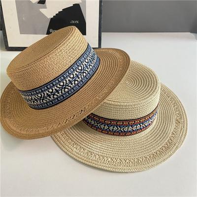 Ethnic Style Beach Hat UV Protection Sun Protection Cap Elegant Outdoor Visor Cap  Spring