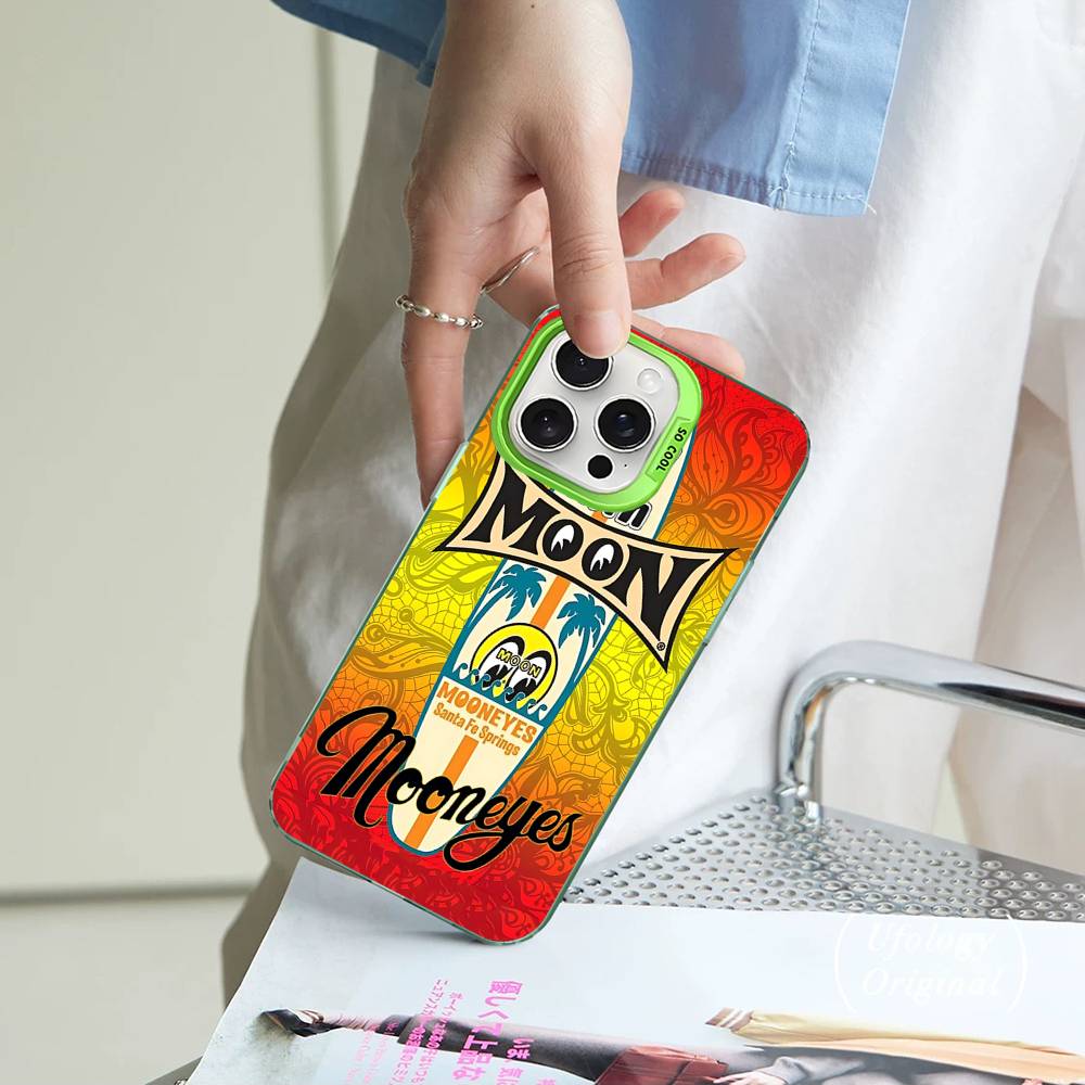 M-Moon-eyes Luxury Colorful Phone Case For IPhone 17 16 15 14 13 12 11 Pro Max Plus Matte Cover