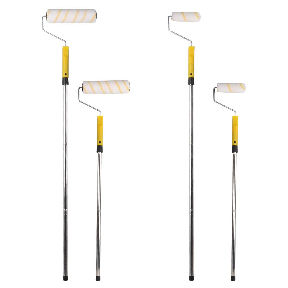 Paint Roller Set with Extension Pole, Tray, and Brush - Yellow/White
