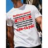 European Size 1pc Men'S White Graphic Print T-Shirt | Russian Text Design, Short Sleeve Crewneck, Casual Summer Streetwear, Slim Fit