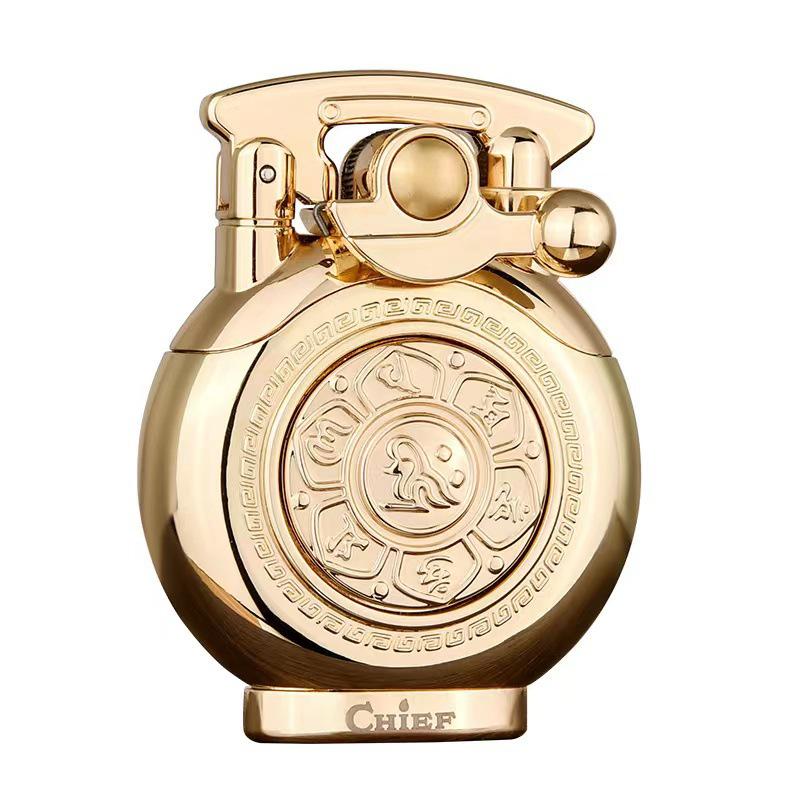 Leader CHIEF Automatic Ejection Windproof Kerosene Lighter - Creative Rocker Design for Personality and Decompression.