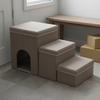 Pet Steps Upholstered Pet Stair Step Dog Stairs Cushioned Dog Steps Boxy for Pets, Bed, Sofa