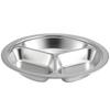 Mailang 304 Stainless Steel Round 3-Compartment Kids Meal Plate
