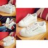 Timeless White Korean Female Flat Leather Sneaker For Sports And Students