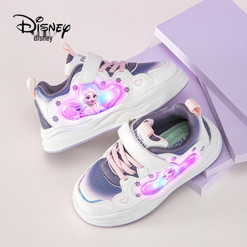 Marken Leuchtende Wasserdichte Leder Cartoon Prinzessin Schuhe für Mädchen, Modische Low-Top Sneaker für Frühling/Herbst 2025