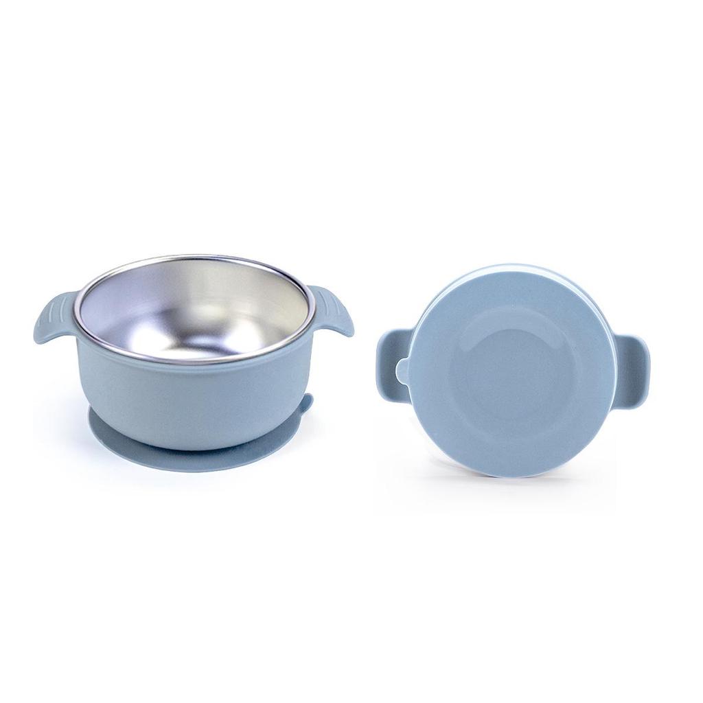 Stainless Steel Divided Children's Plate with Silicone Suction & Non-Slip Heat Insulation