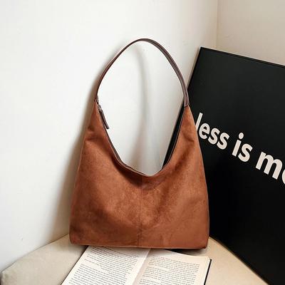 Modische Patchwork-Freizeit-Vielseitige Wildleder-Umhängetaschen für Damen, neu, große Kapazität, schlichte Taschen für junge Frauen