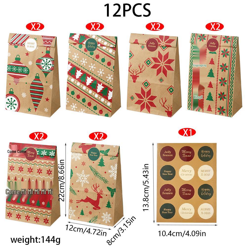 Flachboden-Geschenktüte mit Weihnachtsmann für die Weihnachtsfeiertage Apfelverpackung