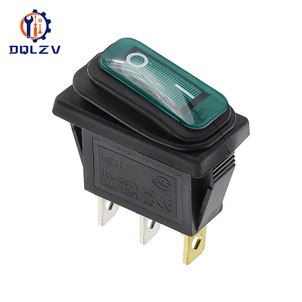 KCD3 Waterproof Rocker Switch ON-OFF/ON-OFF-ON 3Pin,2/3 Position,Electrical Equipment With Lighting Power,16A 250VAC/20A 125VA