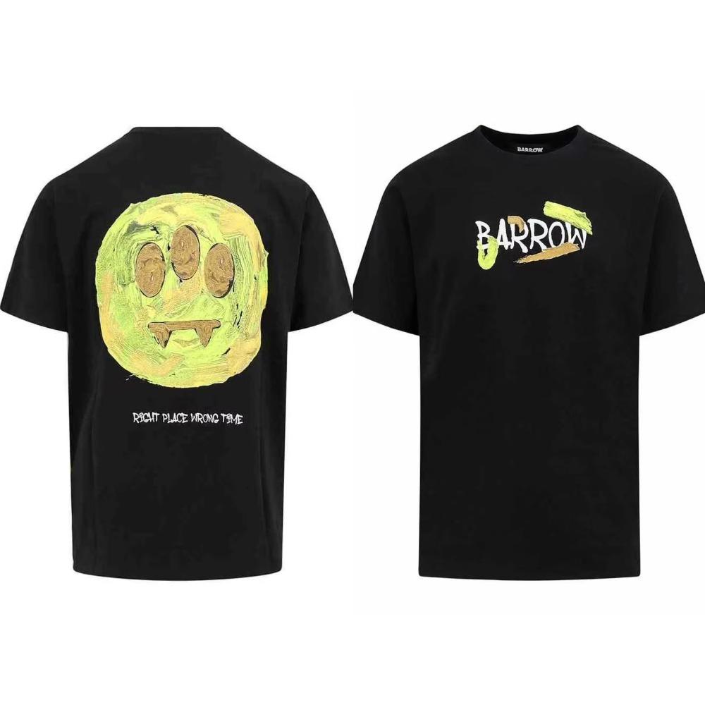 

Summer Barrow Men Women Short-sleeved T-shirt Casual Fashion Pure Round Neck Print Summer Trend Brand Burst Fitness M чёрный