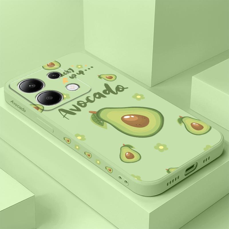 Pollen Avocado Phone Case For Xiaomi Redmi Note 14 13 12 12S 11 11S 10 10S 9 9S Pro Plus 4G 5G Liquid Silicone Cover