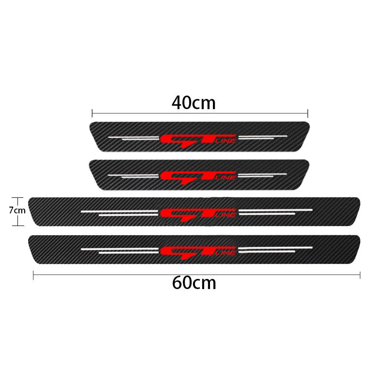 Carbon Fiber Car Door Sill Threshold Anti Scratch Protective Stickers Decals For Kia GT Line Sportage Ceed Picanto K3 K5 Stonic