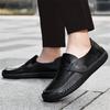 Fashion Classic Loafers New Men's Leather Lazy Shoes Driving Flat Bottom Casual Foreign Trade Single Shoes Women's Rubber Outdoor