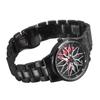 Car Wheel Watch Japanese Quartz Movement 30M Waterproof Rotating Racing Car Inspired Wrist Watch
