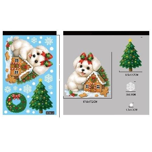 New Christmas Party Decoration Creative Bells, Reindeer, Santa Claus, Electrostatic Stickers, Snowflakes, Snowmen, Glass Stickers