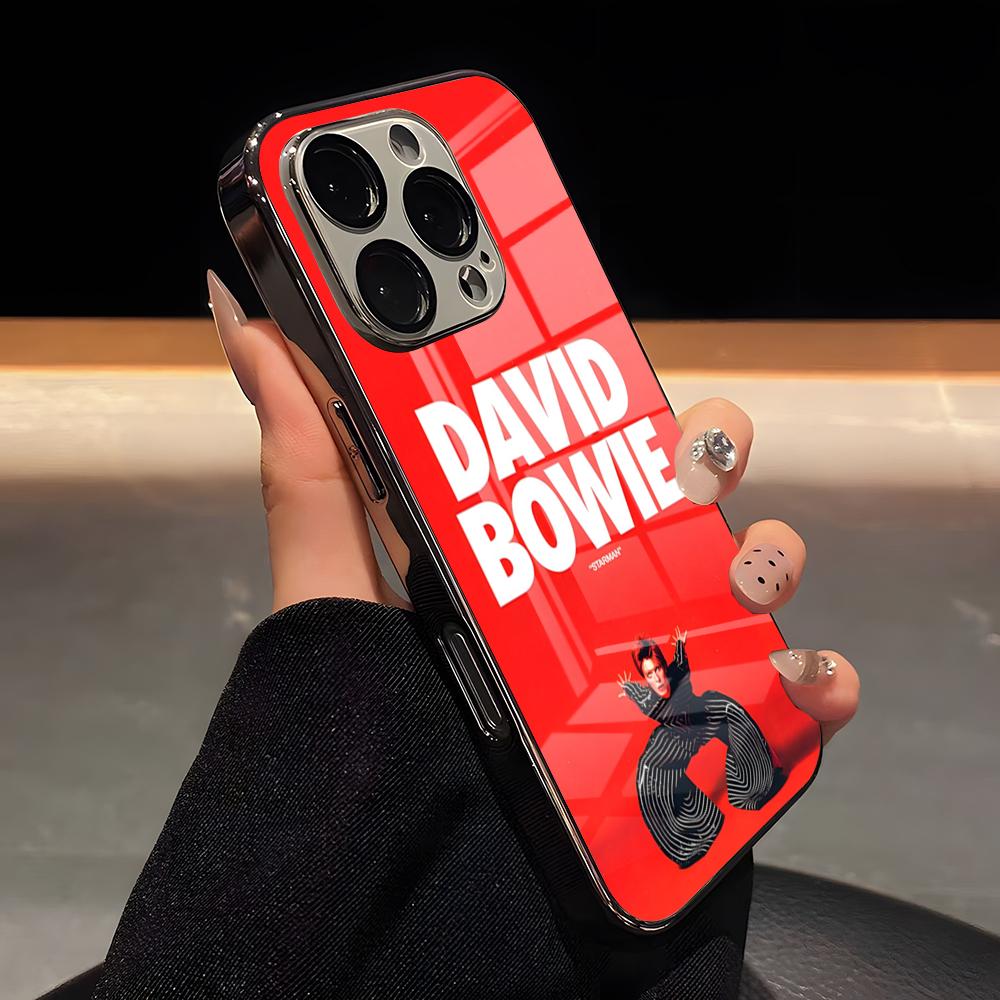 

D-David Singer B-Bowie Phone Case Luxury Glass Phone Case For IPhone 17 16 15 14 13 12 11 Pro Max Plating Frame Cover iPhone Air