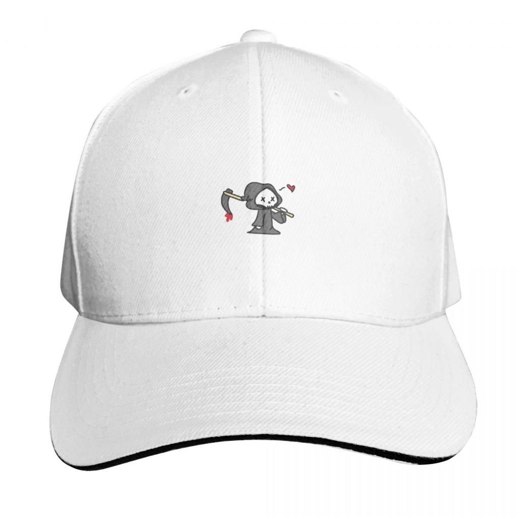 Cute Chibi Grim Reaper Heart Baseball Cap Unisex Hat Big Size Hat Luxury Women Cap Luxury Hat Unisexs Womens