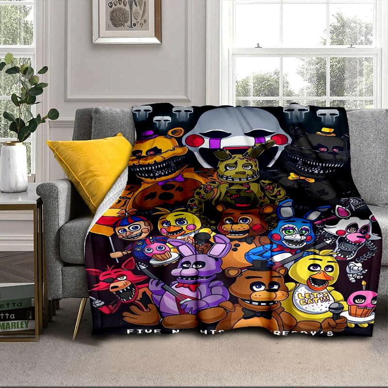 Five Nights At bears Horror Blanket Flannel Blanket for bed, sofa, Camping, Hiking, Picnic Essentials, gift for family Fan gifts