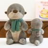 Cute Scarf Otter Plush Toy Zoo Souvenir Children Comfort Doll Pillow Gift