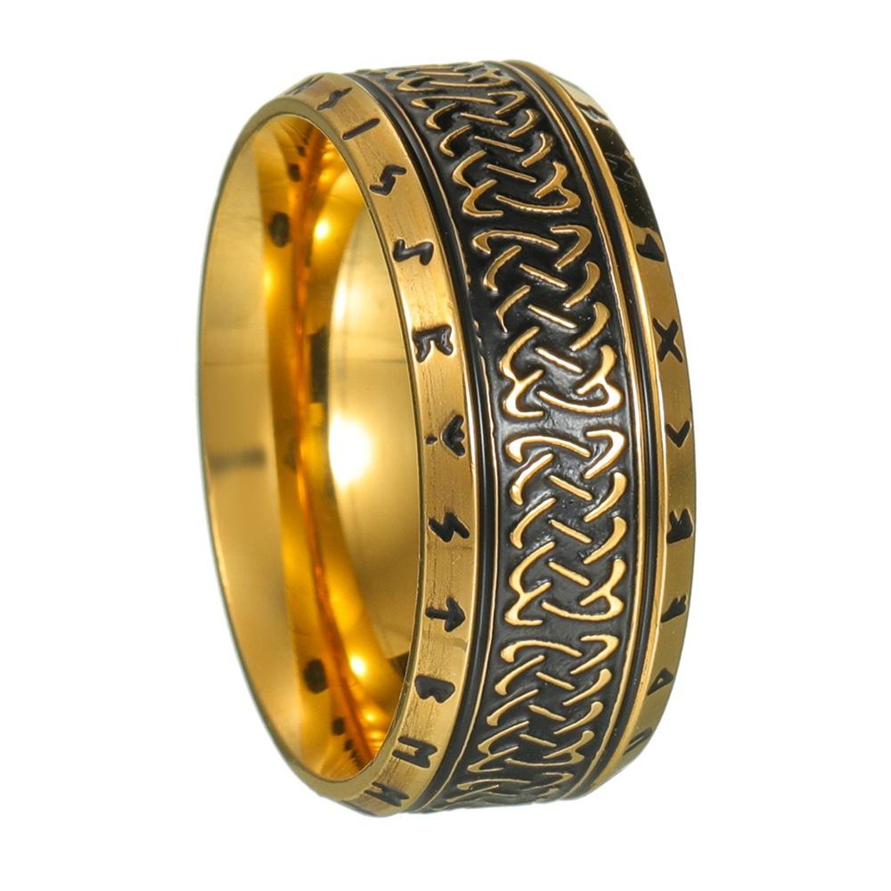 NEW Men's 316L stainless-steel rings retro Odin Viking rune for teen RING Amulet  Jewelry Gift