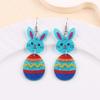 Cartoon Bunny Pendant Earrings Acrylic Easter Egg Dangle Earrings Easter Egg Earrings  Party