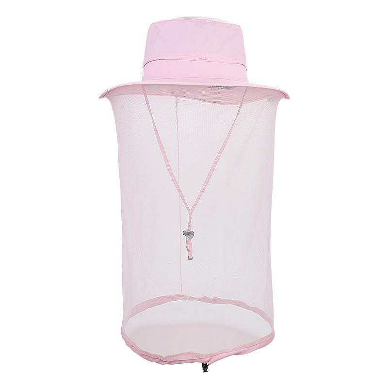 Wide Brim Sun Hat With Mesh Face Cover Fishing Hiking Outdoor UV Protection Breathable Foldable Nylon Cap