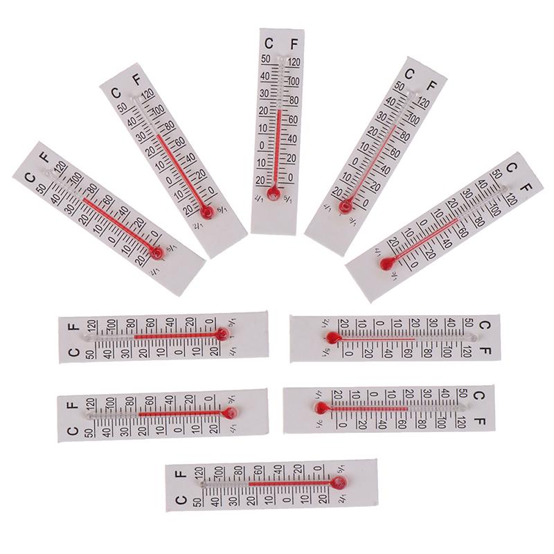 10 ks 5 cm x 1,1 cm miniaturní papírový kartonový teploměr vnitřní -20-50 stupňů Celsia