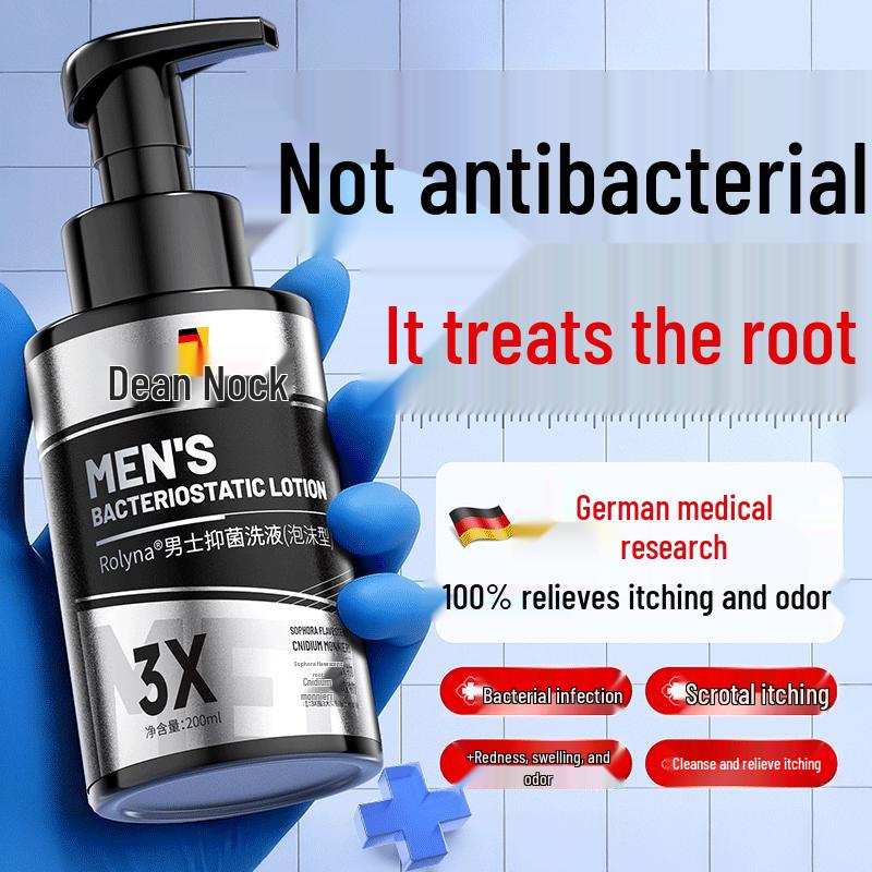 Мужское интимное пенящееся средство от зуда и для антибактериальной защиты