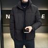 Herren Kurzmantel mit Stehkragen - Wintermodetrend 2025, Vielseitiger Verdickter Weißer Entendaunenmantel