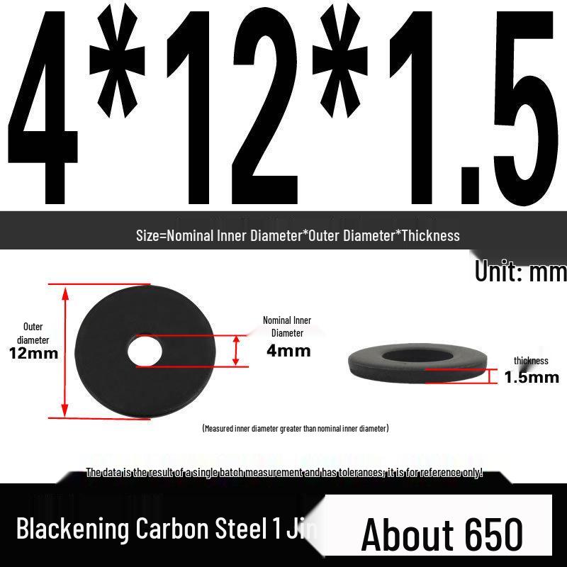 Blackened Thickened Oversized Metal Washer