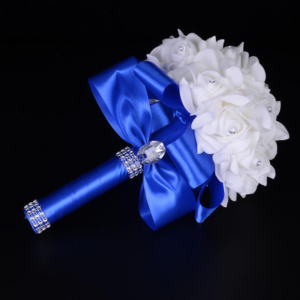 Mariée Demoiselle d'honneur Bouquet de mariage 12 Couleurs Roses Artificielles Fleurs à tenir Mariage Bouquet Accessoires de mariage