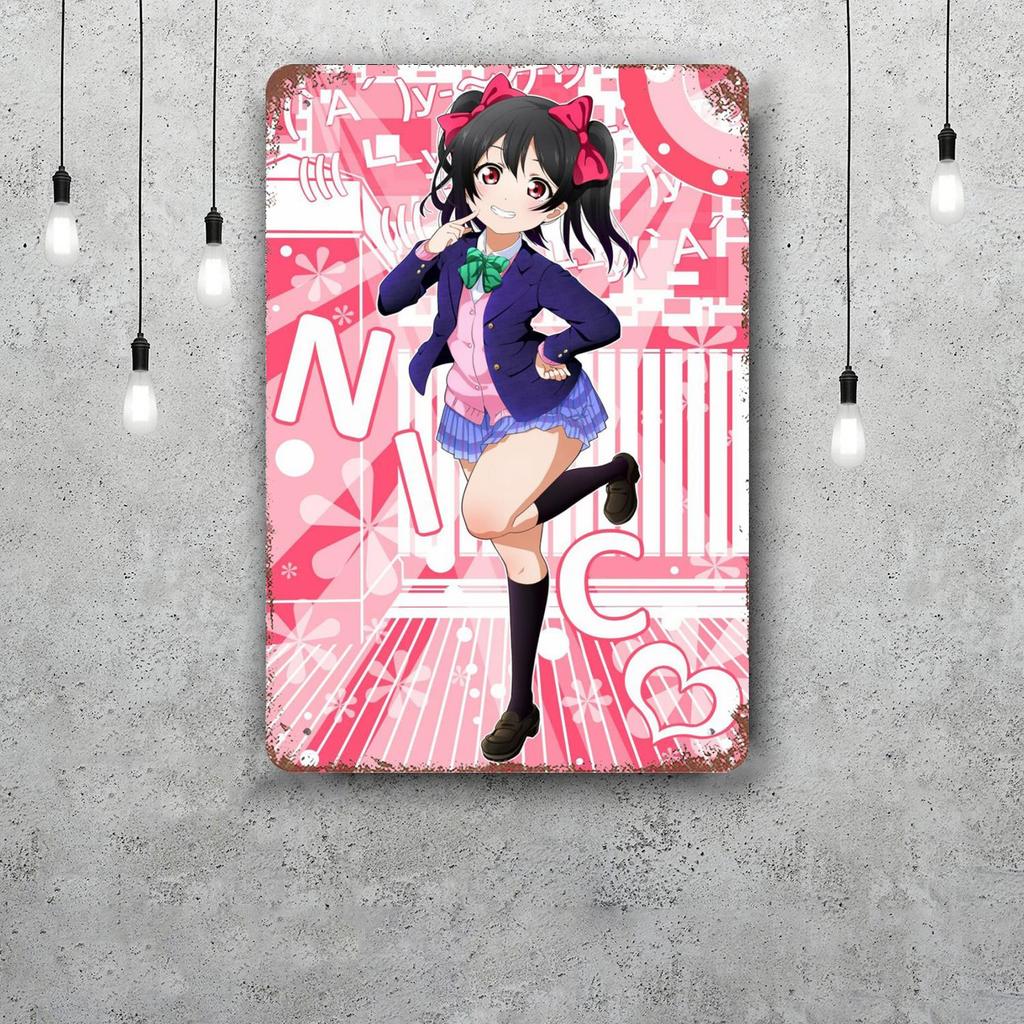 nico yazawa cartoon Funny Bar Metal Sign Retro Plaque Vintage Sign Alcohol Drinker Pub Club  Kitchen Wall Decoration