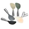 Anti Scalding Silicone Rice Spoon Stainless Steel Handle Canteen Serving Spoon Rice Shovel