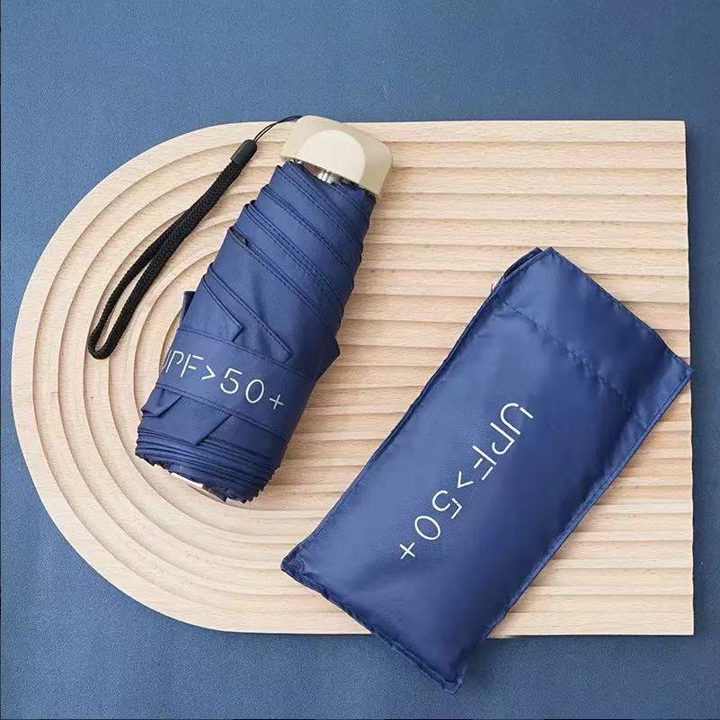 50% Off High SPF Sun & Rain Umbrella: Compact, UV Blocking, Sunburn Prevention тёмно-синий