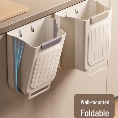 Foldable Kitchen Trash Can: Large, Thick, Cabinet-Hanging Design