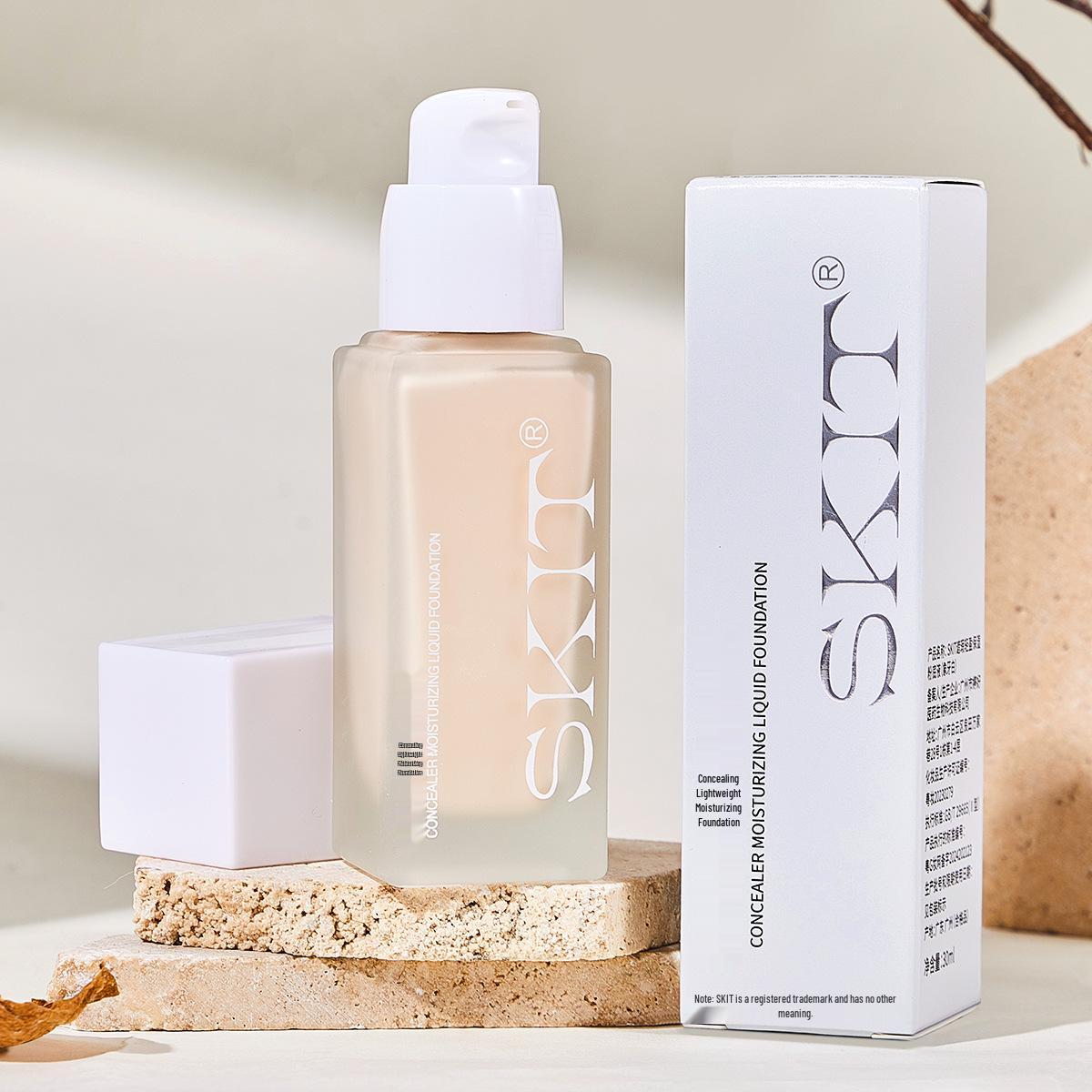 

SKIT Oil Control BB Cream & Concealer Foundation - Moisturizing Brightening Primer for Women 30ml слонова кістка