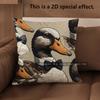 2D Cute Bow-Tied Duck Pattern Pillow Covers Pattern Cushion Cover Suitable For Sofa Bedroom Car Pillow Cover