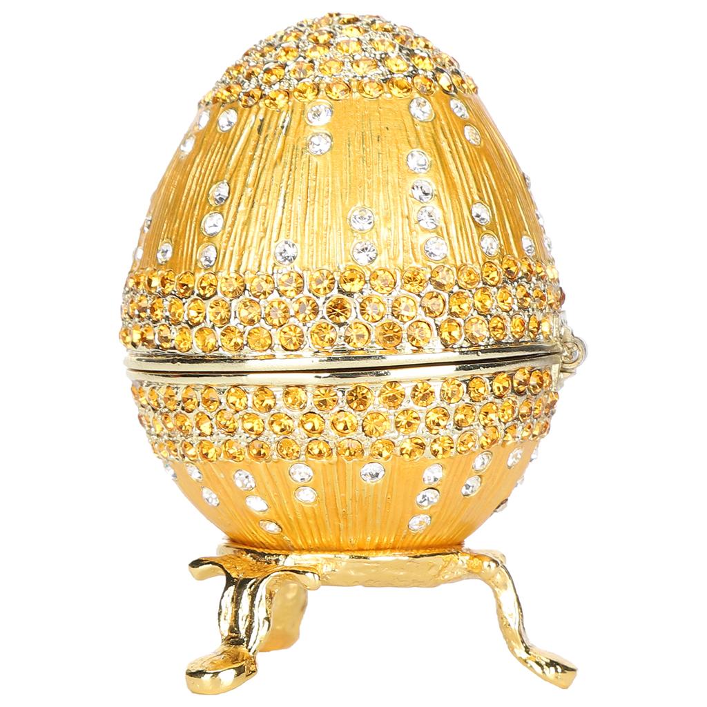 Jewelry Trinket Box Jewelry Storage Display Egg Shaped Crystals Ornaments Hinged Jewelry Box