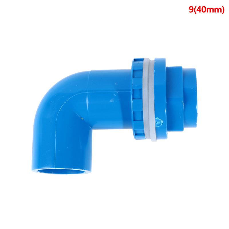 Conectores de tubería de PVC tipo L con diámetro interior de 20 a 50 mm, juntas de drenaje para peceras, tubos de riego