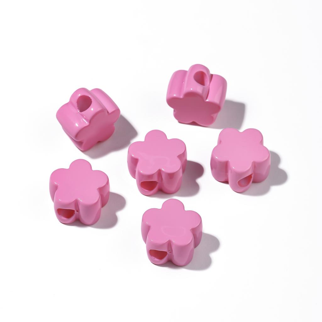1pc Acrylic Large Hole Beads Star/Flower/Heart Loose Spacer Beads Jewelry DIY Bracelet Phone Chain Keychain Making Supplies