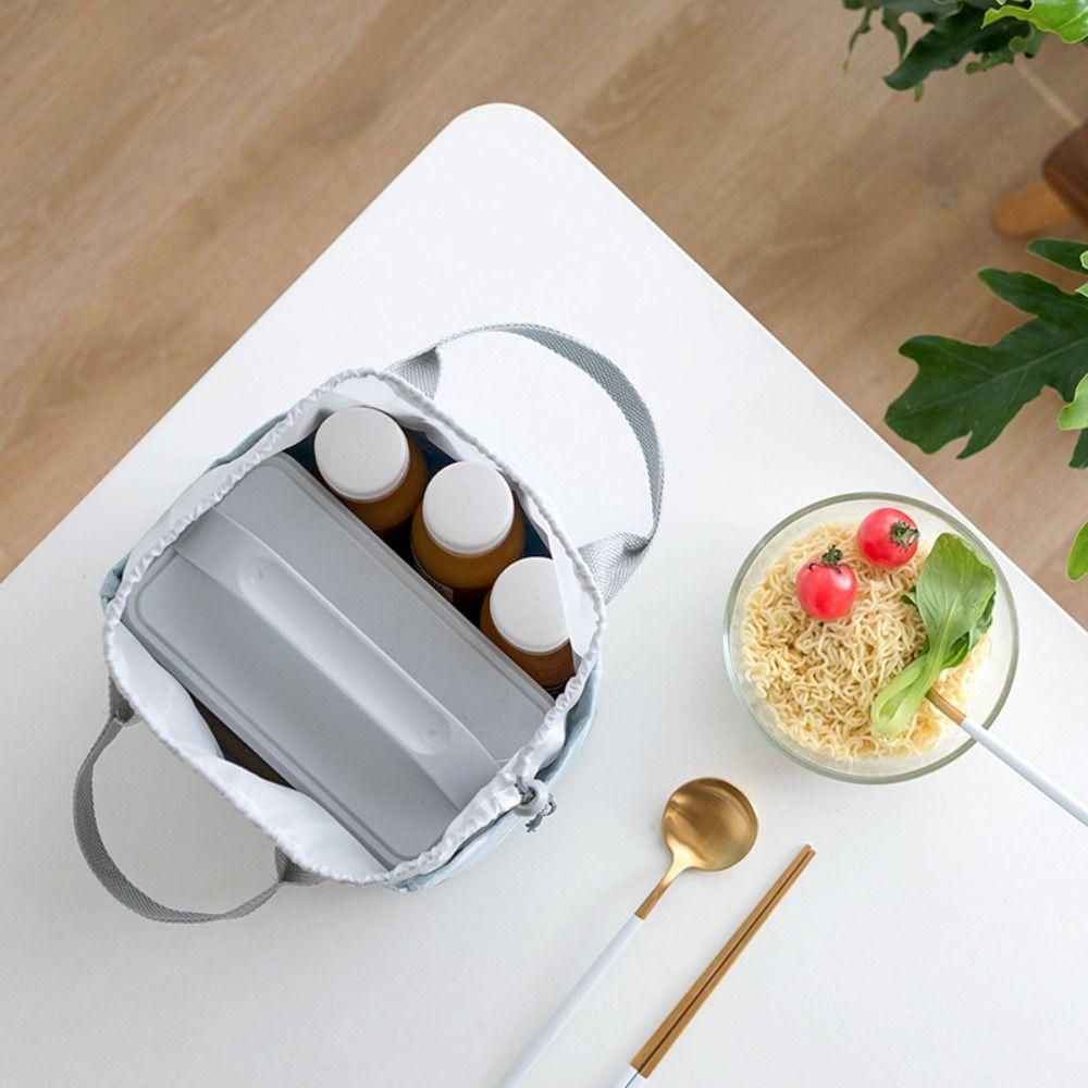 Oxford Cloth Insulated Lunch Bag Simple Large Capacity Portable Lunch Box Food Bags Women