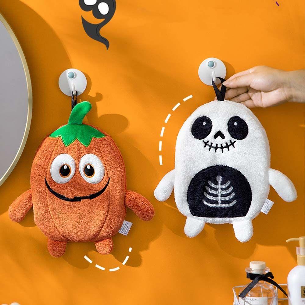 Thickened Small Towels Soft Cleaning Towels Halloween Hanging Hand Towels  Home Decor