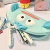 Kawaii Pencil Case Hangyodon Cartoon Plush Student Pencil Case Large Capacity Cosmetic Storage Bag Girls Gifts