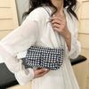 Korean Style Canvas Handbag Harajuku Underarm Bag Versatile Plaid Shoulder Bag  Women