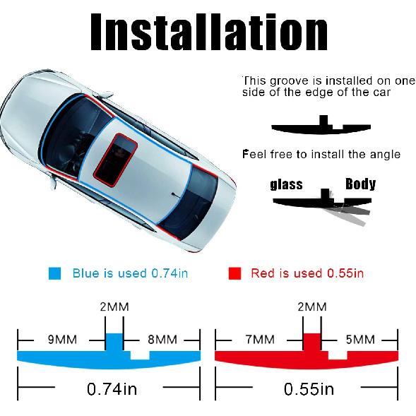 Weather Stripping Door Seal For Car,Rubber Car Door Seal Weather Stripping,19.6FT T Shape Windshield Seal For Sunroof Front Rear Windshield Seal