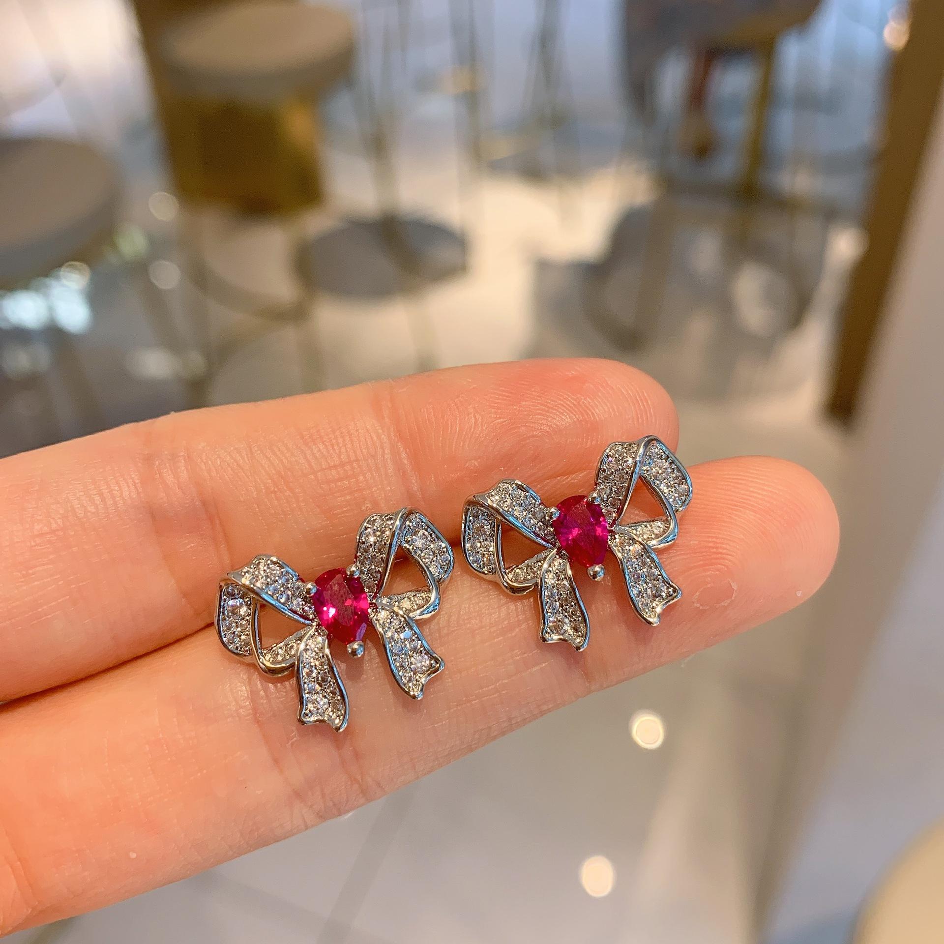 Tiktok Live Broadcast S925 Silver Needle Princess Butterfly Micro Inlaid Color Treasure Women s Earrings Fashion OL Zircon Jewelry