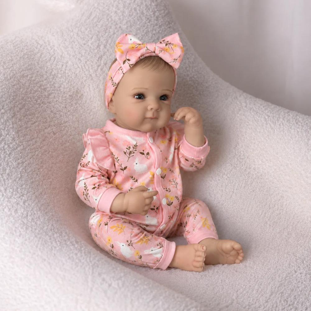 BZDOLL 45 CM Lifelike Full Vinyl Body Reborn Baby Doll 18 Inch Real-Look Design with 3D-Skin Fashion Birthday Gift for Girls