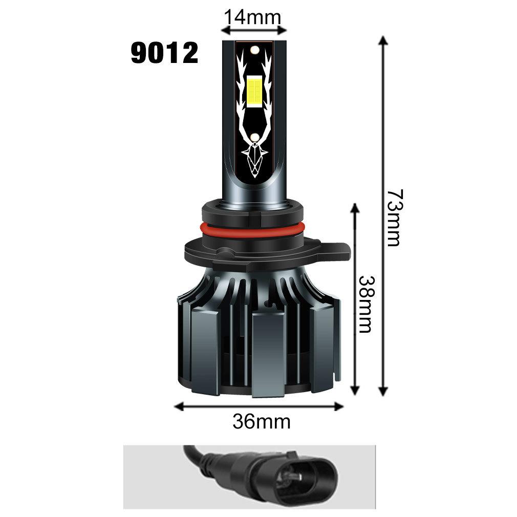 2Pcs Super Bright Mini H4 H7 LED Car Headlight Bulbs 30000Lm CSP Chip Auto H1 H11 LED Light H8 HB3 HB4 9005 9006 9012 Hir2 6000K Auto Lamp 12V 9012 Hir2