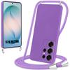 Case for Samsung Galaxy S26 Ultra, Soft Silicone Anti-Scratch Protection with Purple Cord